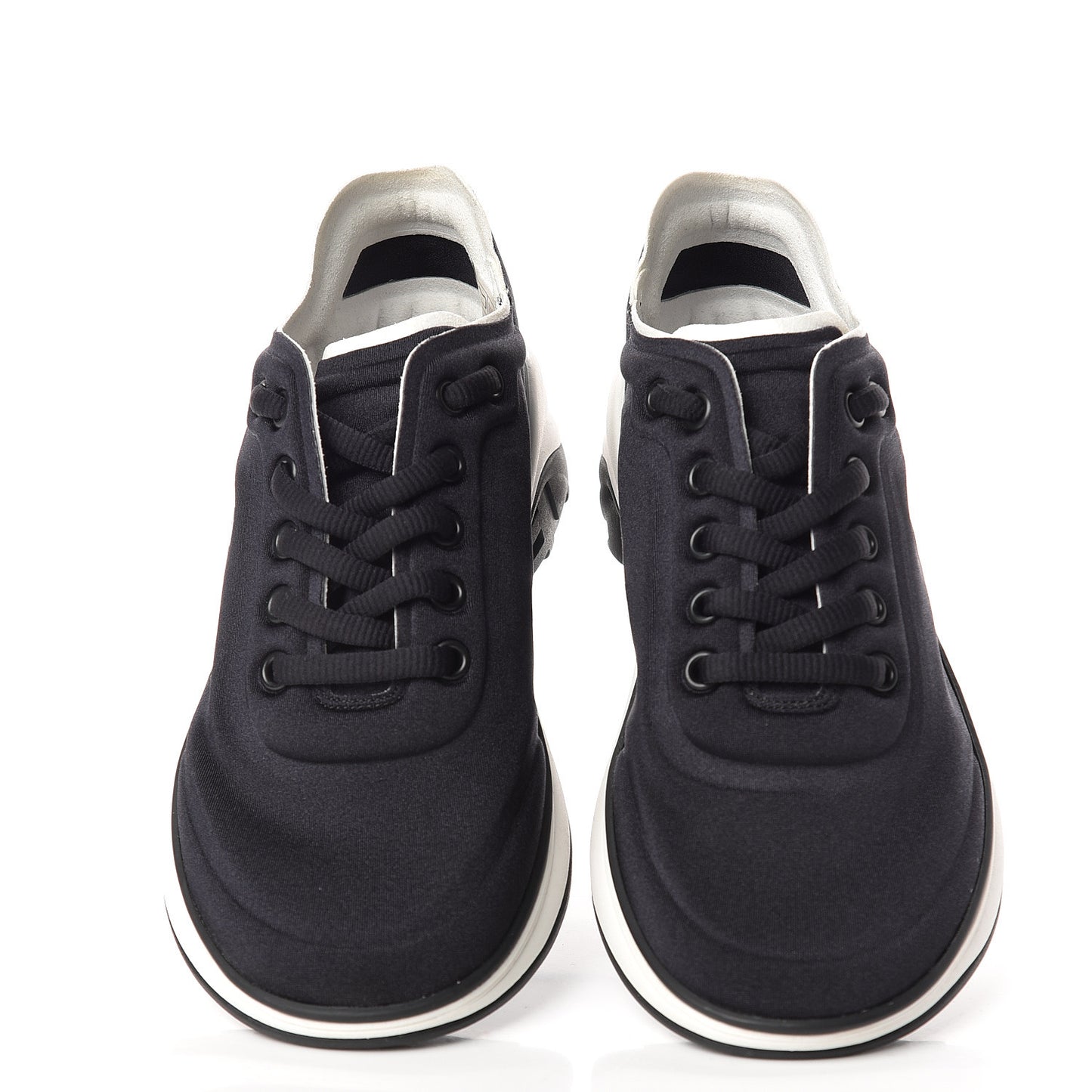 Calfskin Mesh Lycra Sneakers 35.5 Black