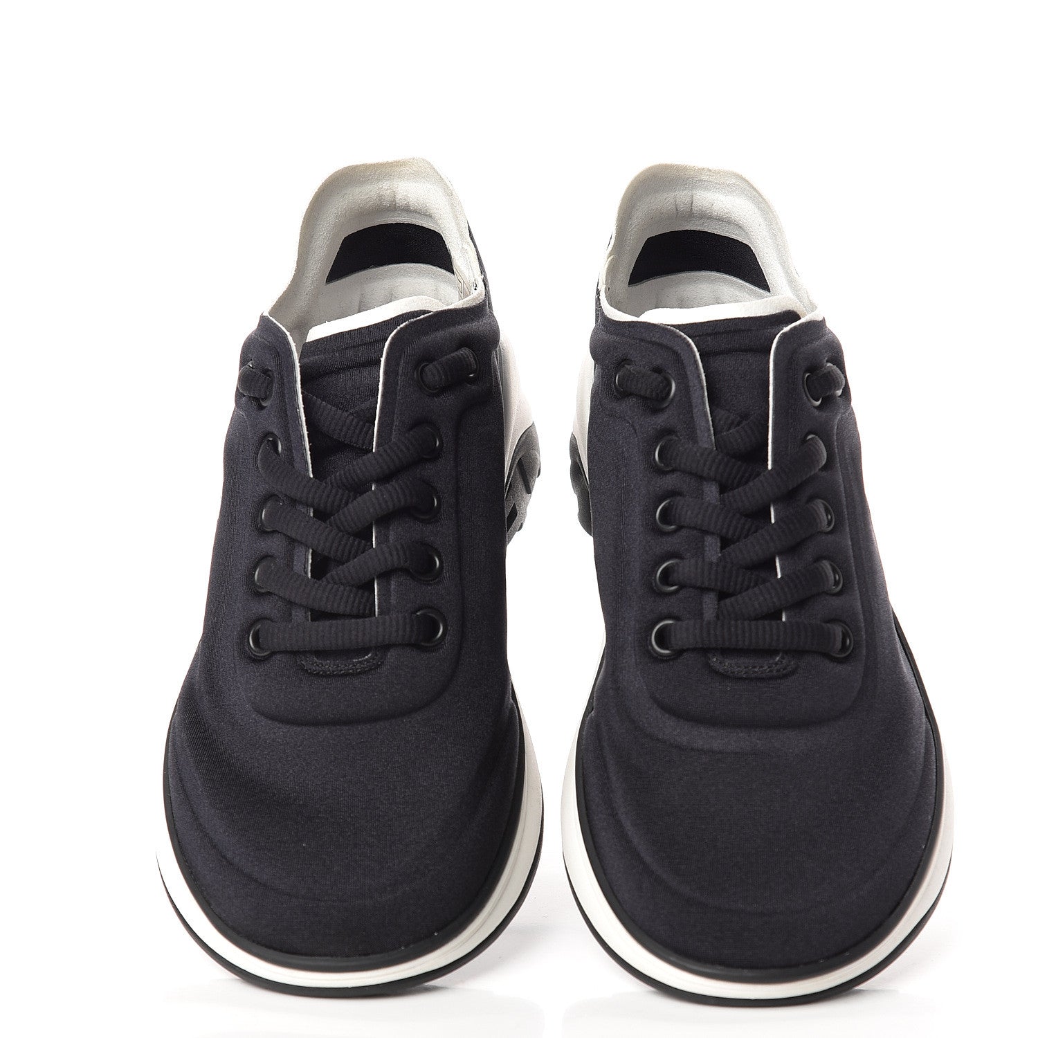 Chanel Calfskin Mesh Lycra Sneakers 35.5 Black 5 of 10