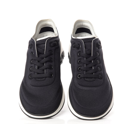 Chanel Calfskin Mesh Lycra Sneakers 35.5 Black 5 of 10