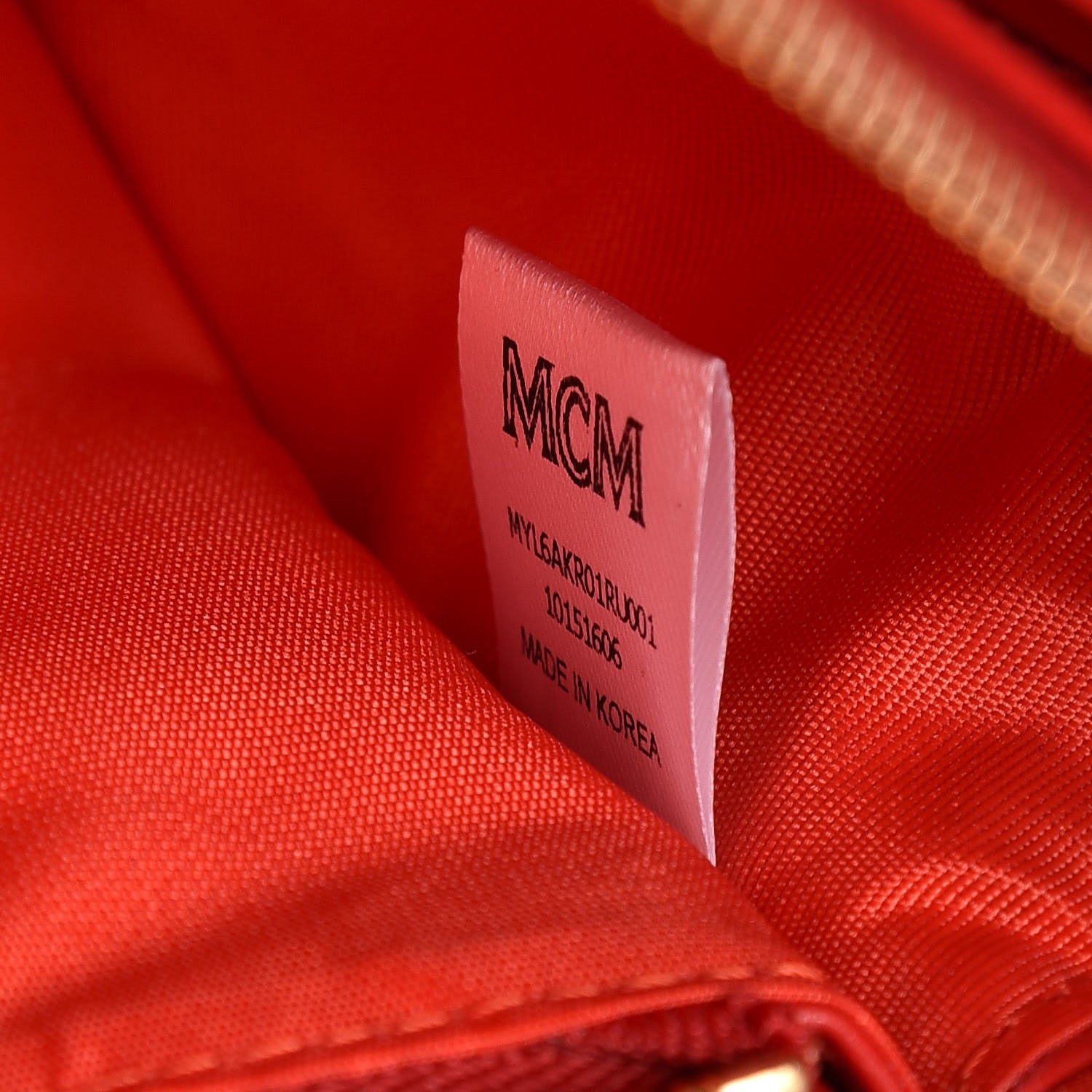 MCM Calfskin Large Karoline Crossbody Wallet Red 7 of 8