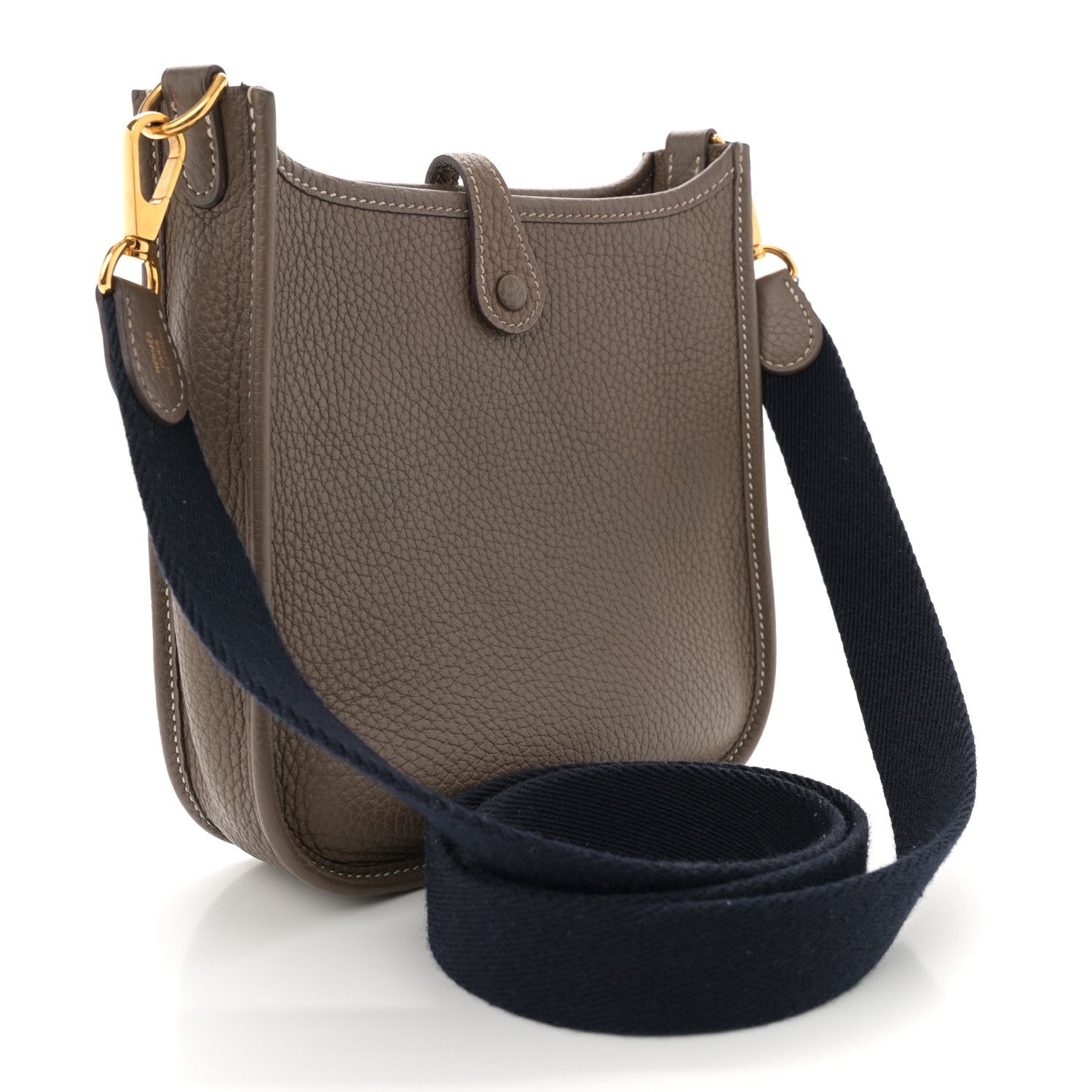 Hermes Taurillon Clemence Amazone Evelyne TPM Etoupe Bleu Indigo 3 of 12