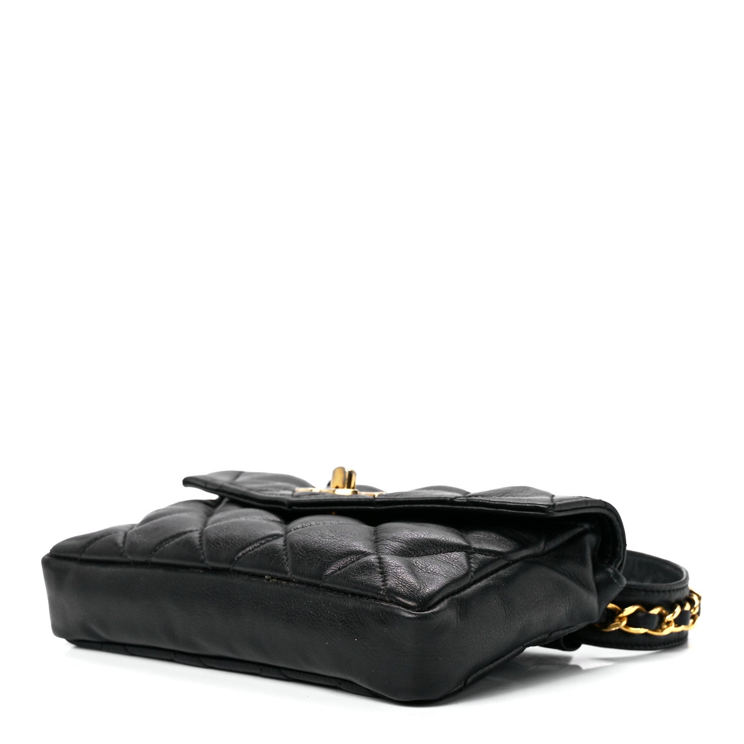 Chanel Calfskin Quilted Flap Waist Belt Bag 70 28 Black 12 of 14