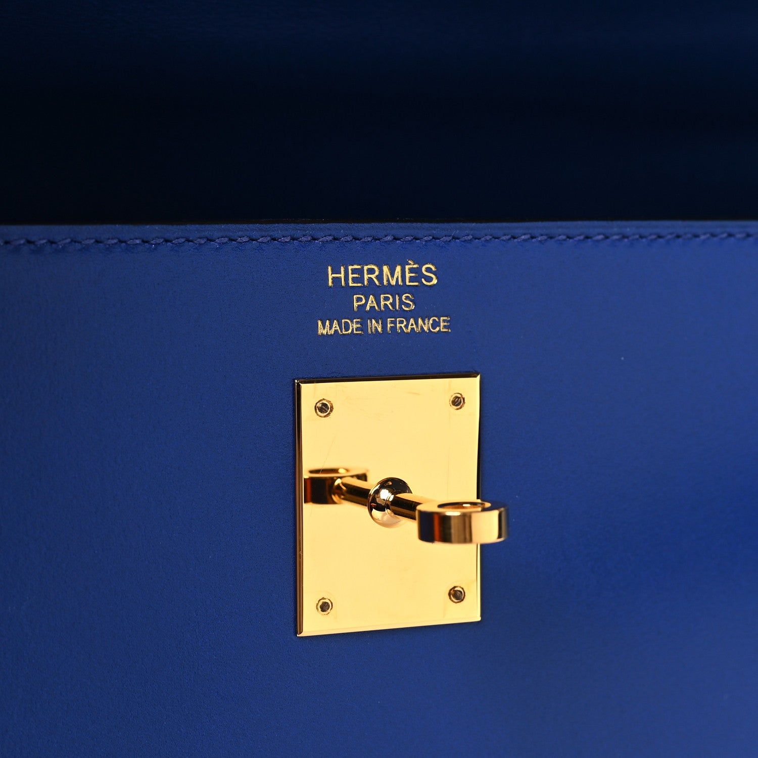Hermes Tadelakt Kelly Sellier 35 Bleu Electrique 6 of 12