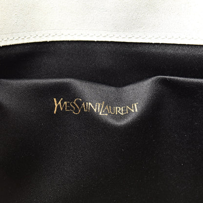 Saint Laurent Patent Calfskin Ombre Monogram Large Belle De Jour Clutch Ivory Black 6 of 10