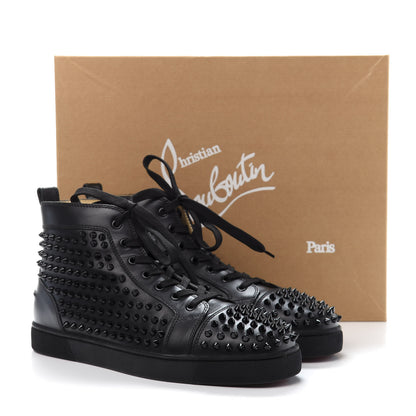 Christian Louboutin Calfskin Mens Louis Spikes Flat Sneakers 43 Black 8 of 8