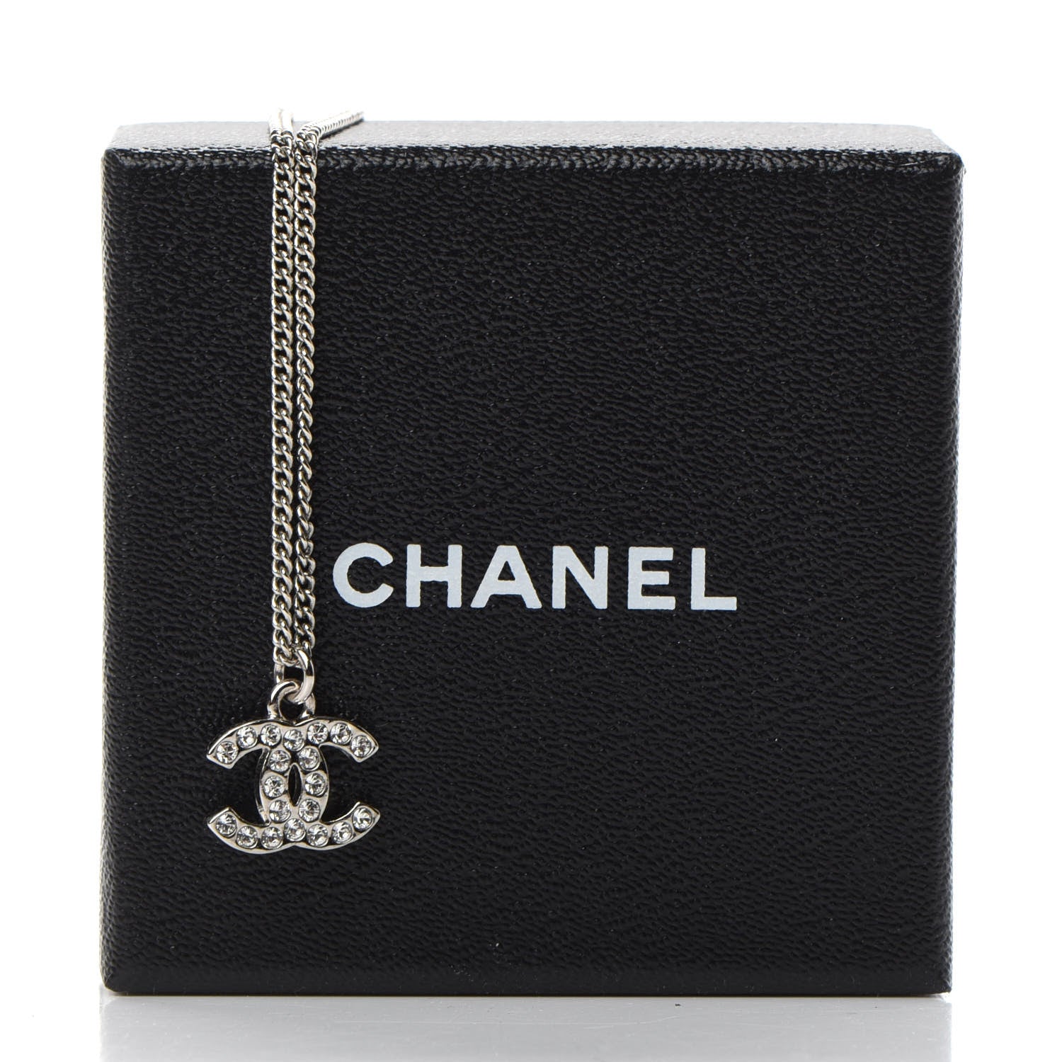 Chanel Crystal Timeless CC Necklace Silver 7 of 7