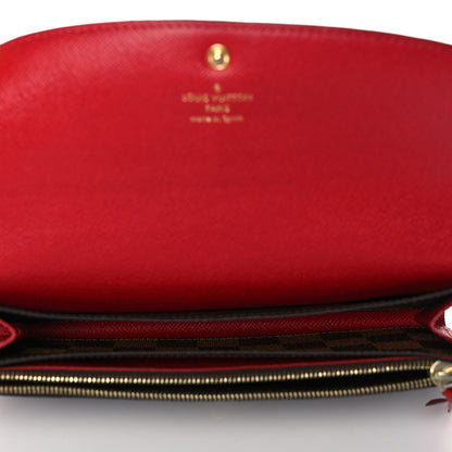 Louis Vuitton Damier Ebene Emilie Wallet Red 5 of 10