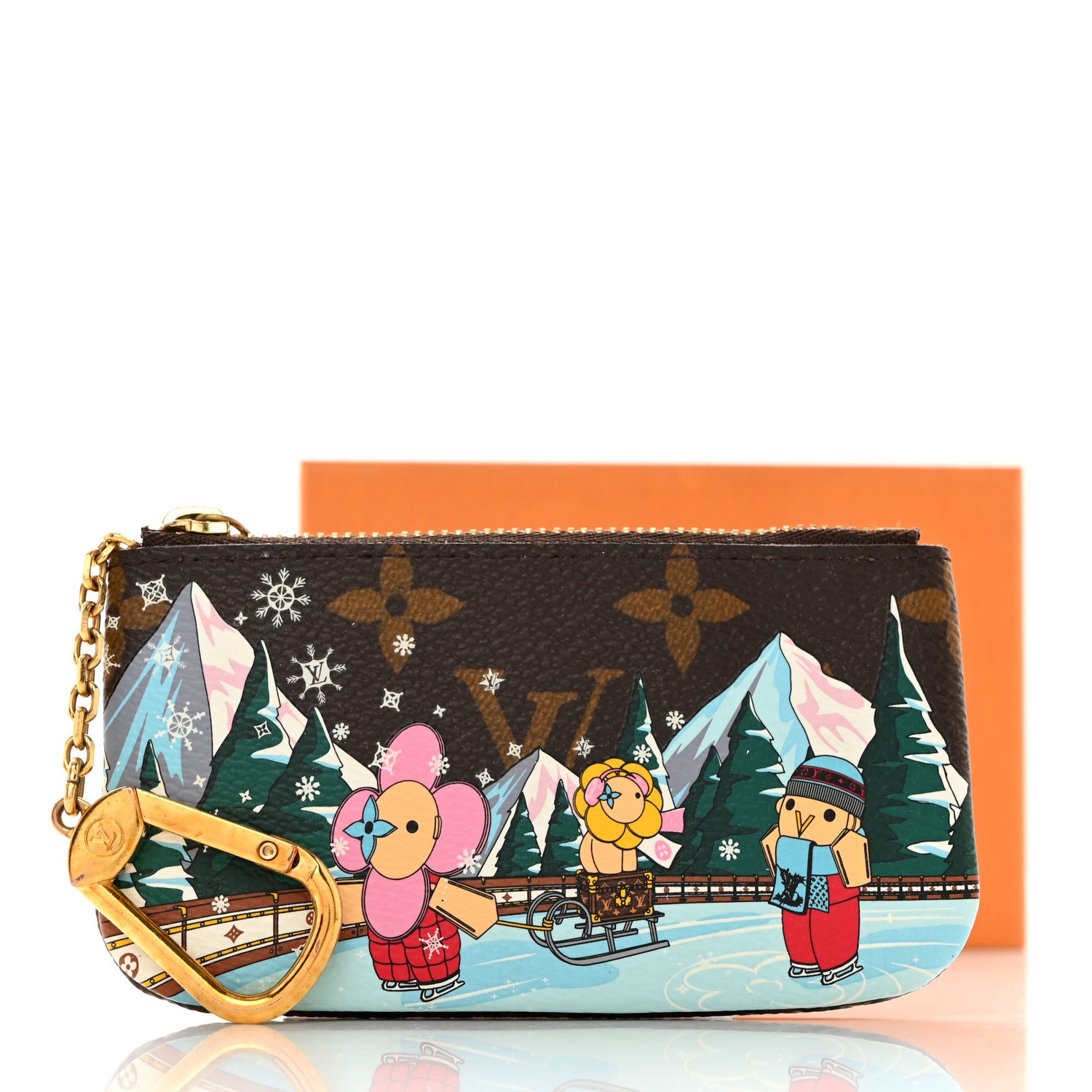 Louis Vuitton Monogram 2023 Christmas Animation Alpine Key Pouch Pink 7 of 7
