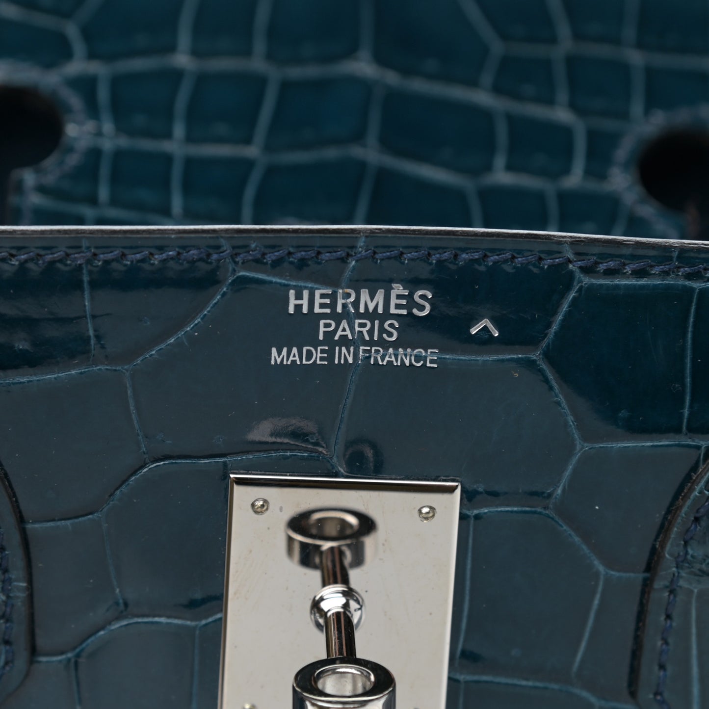 Shiny Porosus Crocodile Birkin 35 Bleu Roi