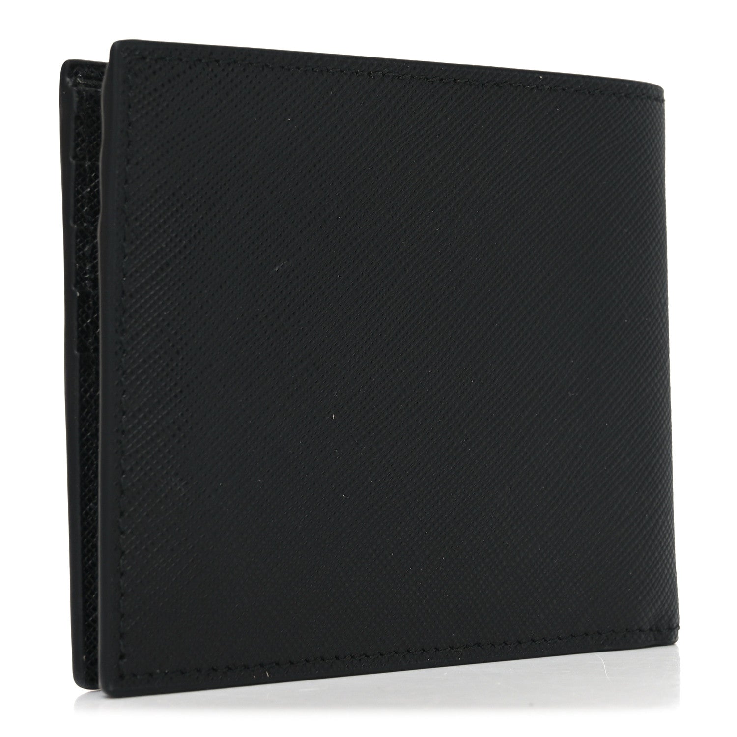 Prada Saffiano Metal Bi-Fold Wallet Black 2 of 6