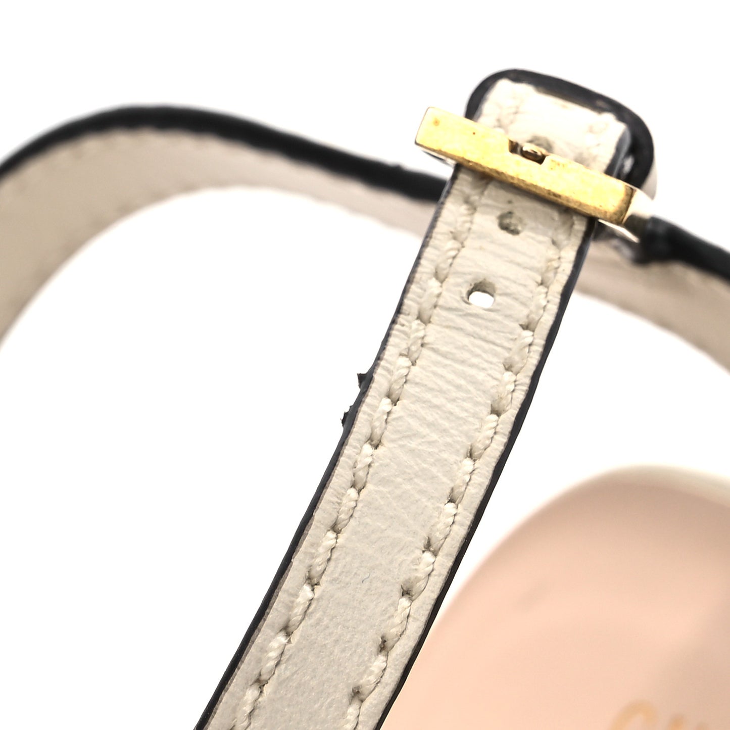 Cosmos Softy Calfskin Wooden Interlocking G Cut-Out 30/120mm Platform Sandals 35.5 Mystic White
