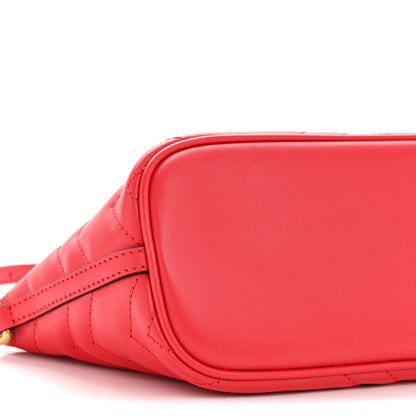 Gucci Calfskin Matelasse Chevron GG Marmont Sling Shoulder Bag Rosso 9 of 11
