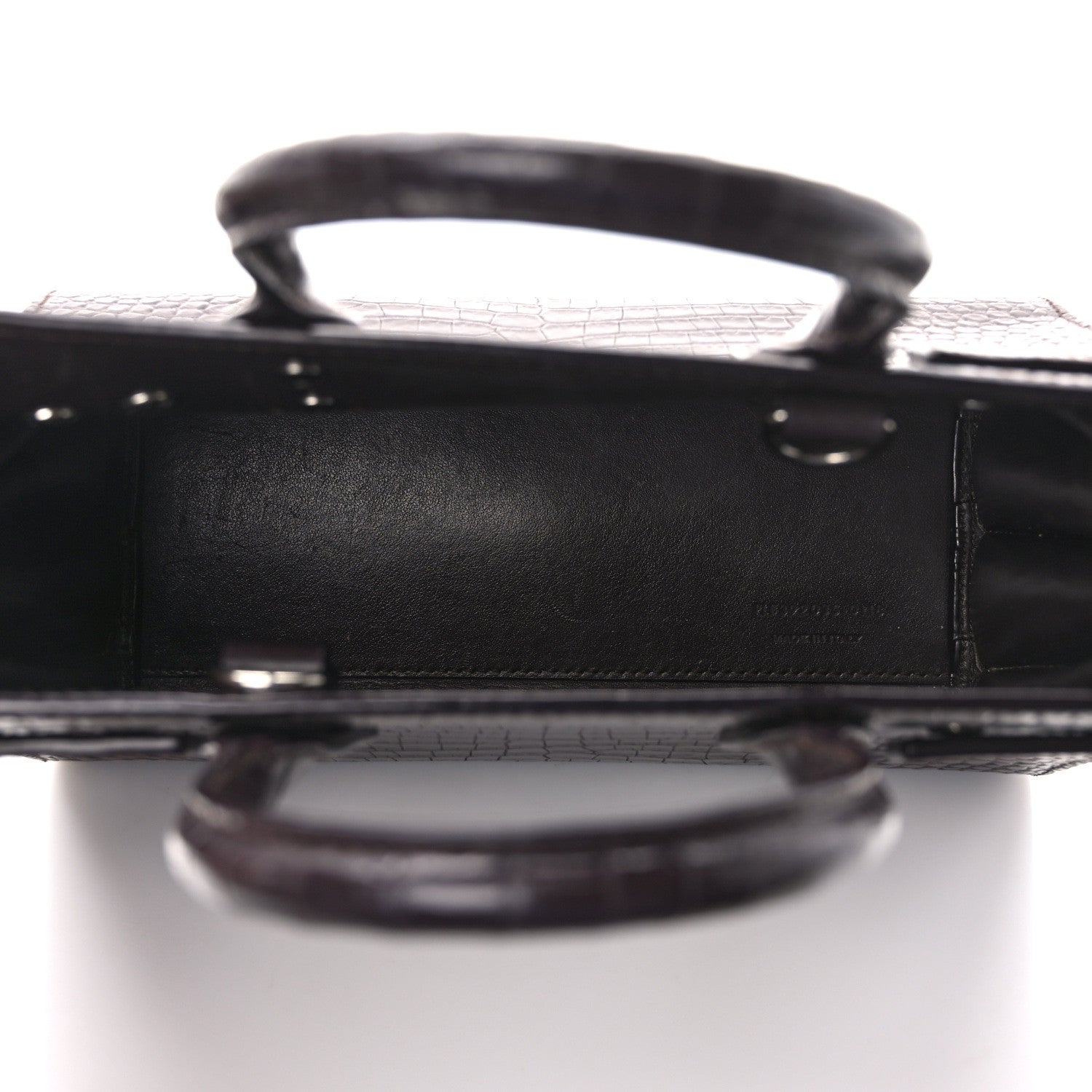Saint Laurent Calfskin Crocodile Embossed Nano Sac De Jour Bordeaux 5 of 11