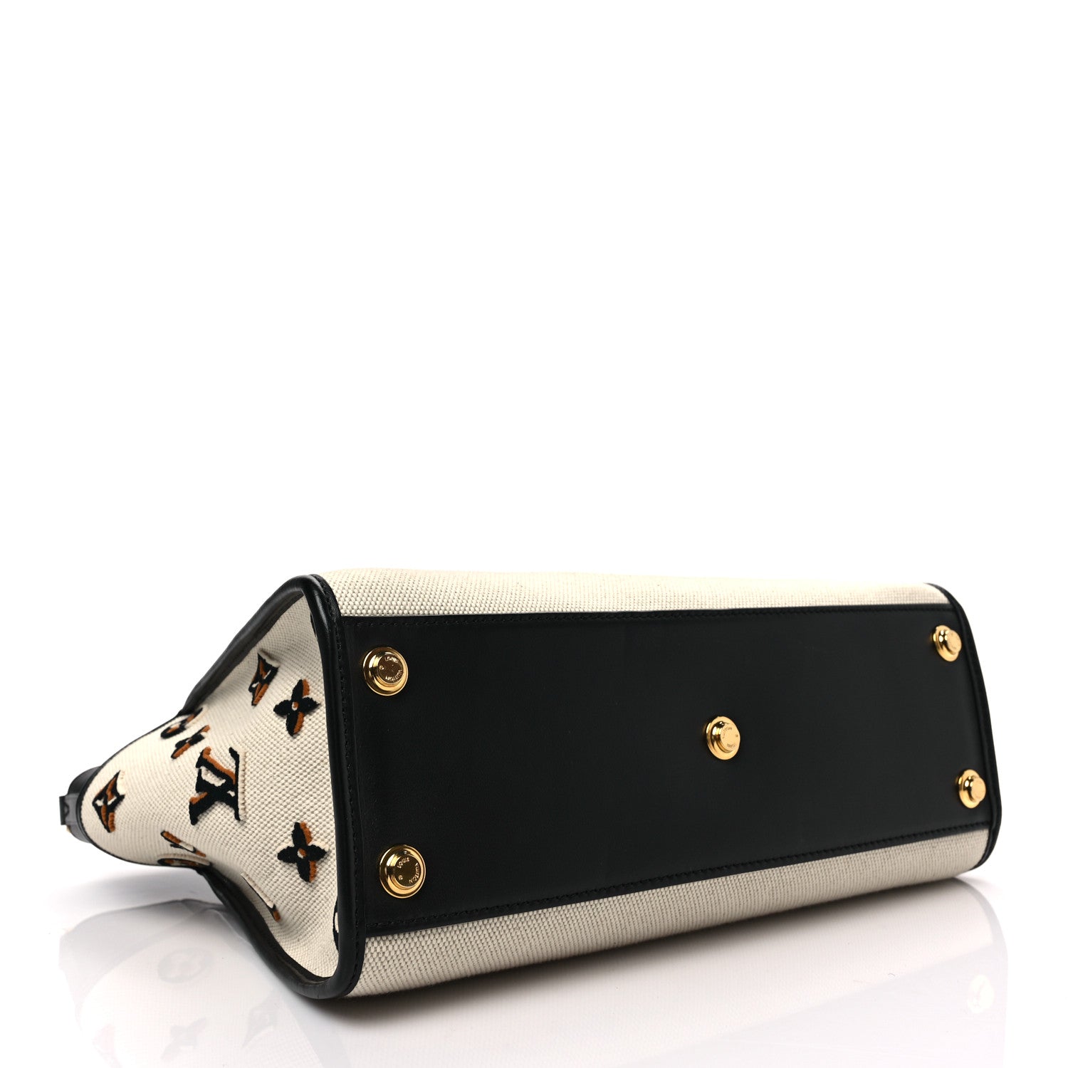 Louis Vuitton Canvas Calfskin Monogram On My Side MM Black 3 of 6