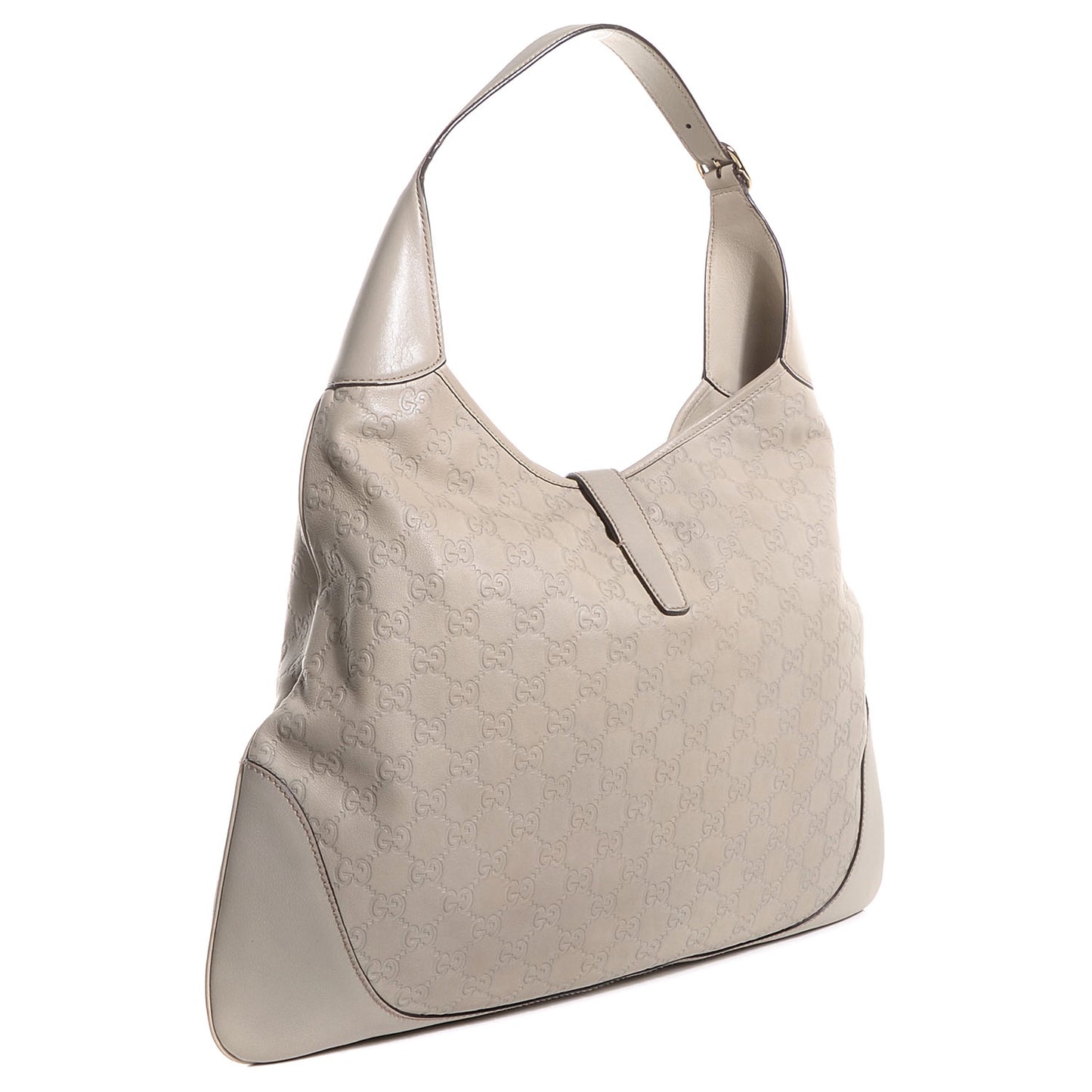Guccissima Large Jackie O Bouvier Hobo Off White