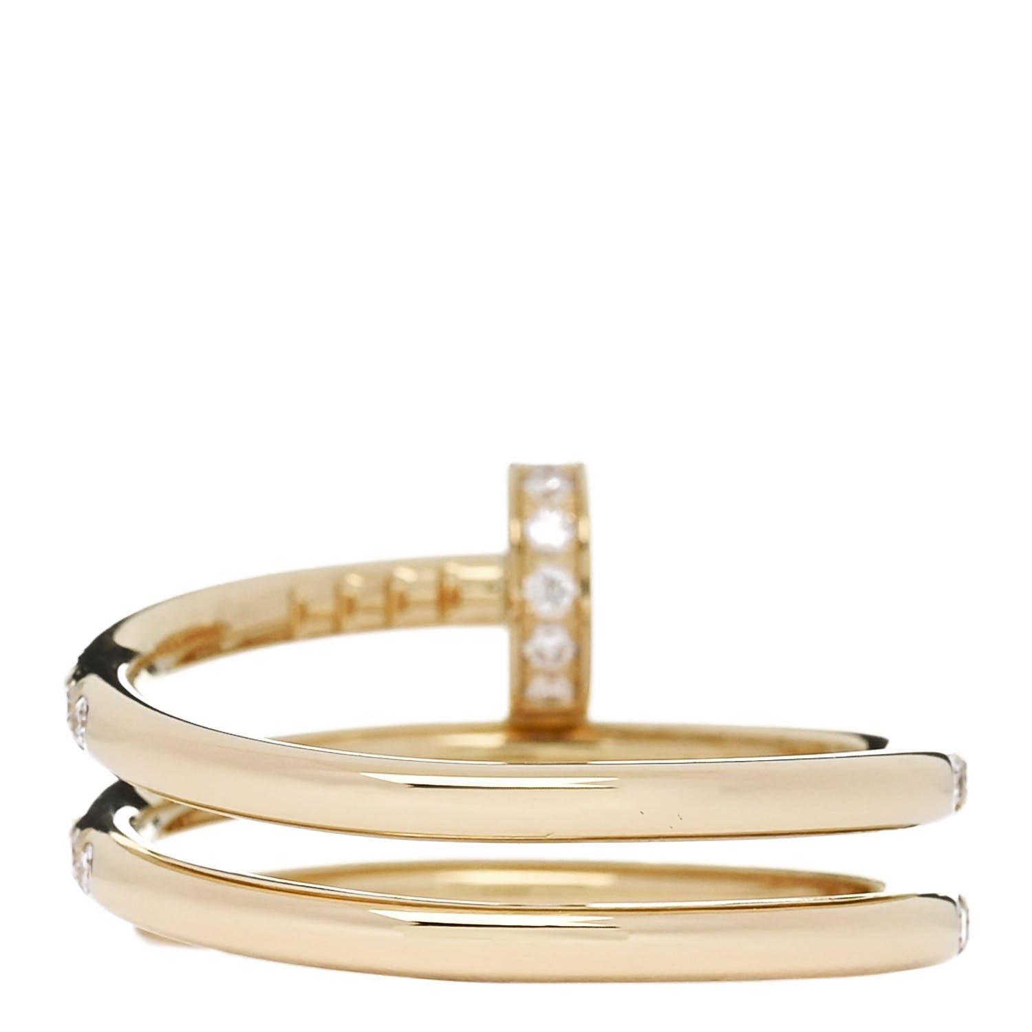 Cartier 18K Yellow Gold Diamond Double Juste Un Clou Paved Ring 52 6 3 of 6