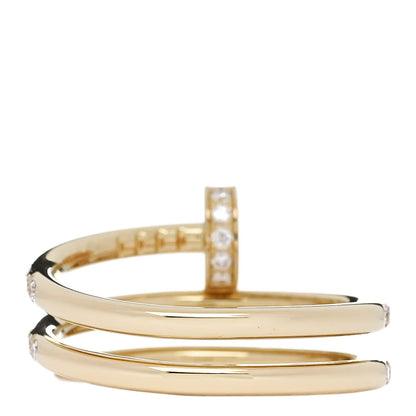 Cartier 18K Yellow Gold Diamond Double Juste Un Clou Paved Ring 52 6 3 of 6