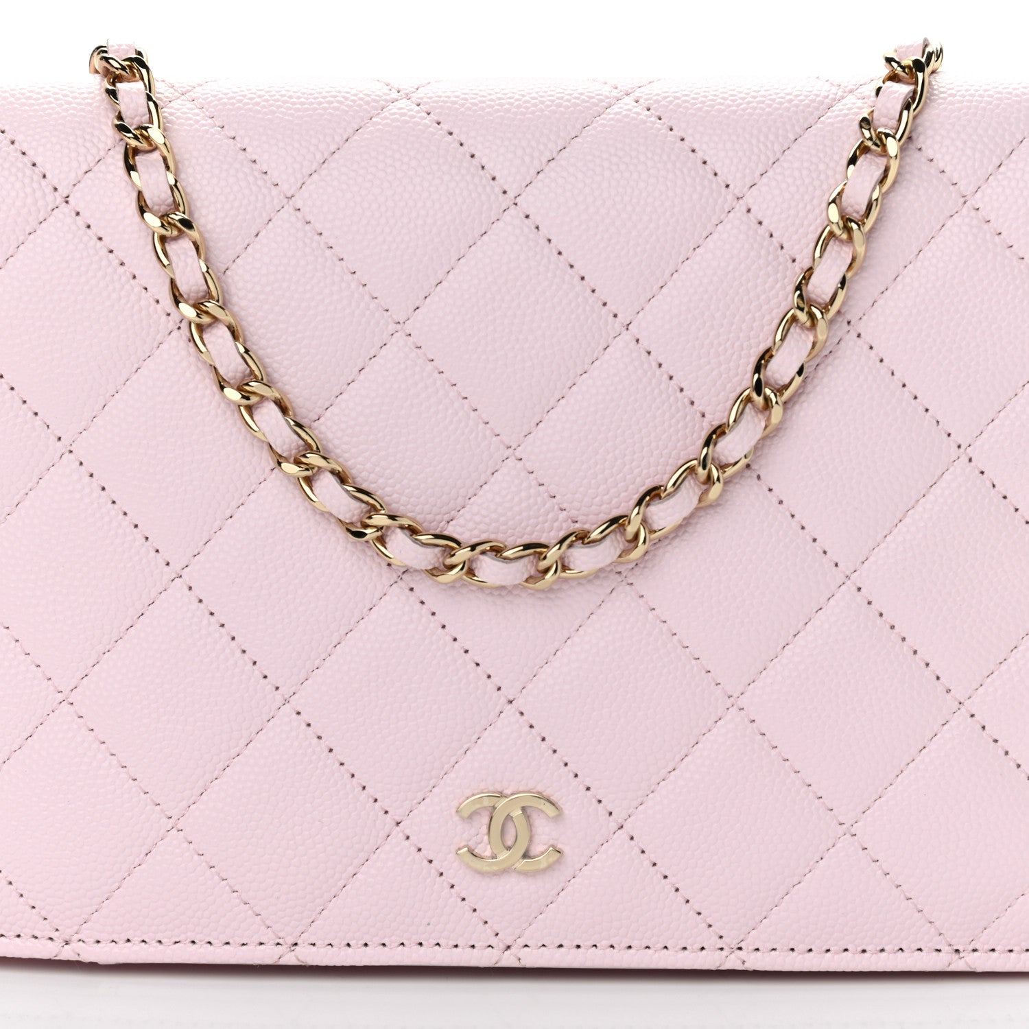 Chanel Caviar Quilted Wallet On Chain WOC Light Pink 8 of 11