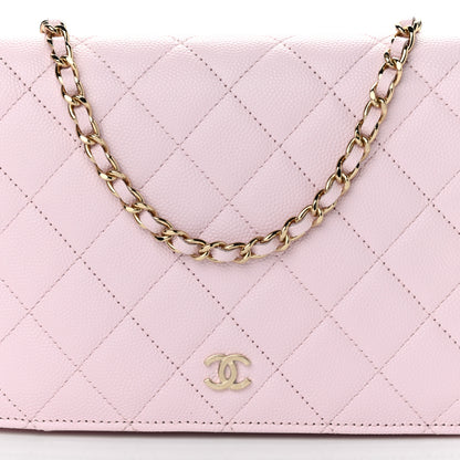 Chanel Caviar Quilted Wallet On Chain WOC Light Pink 8 of 11