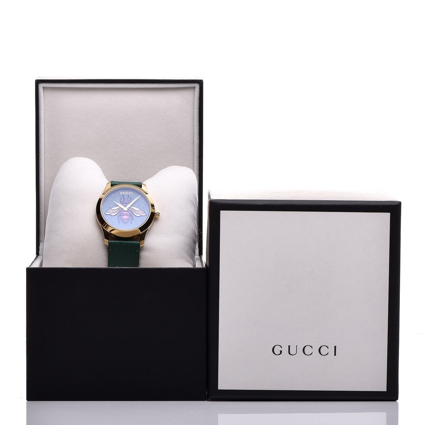 Stainless Steel Calfskin 38mm G-Timeless Bee Quartz Watch Green