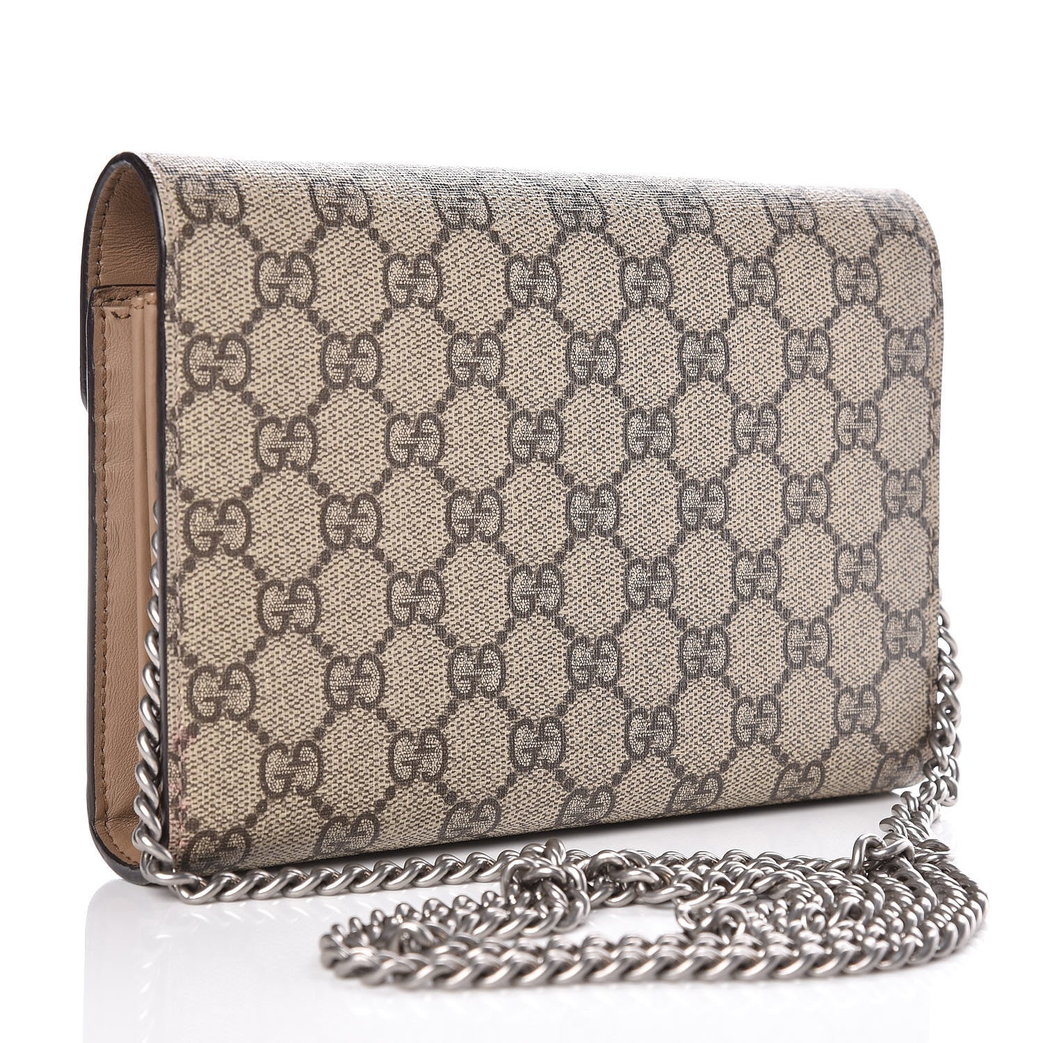 Gucci GG Supreme Monogram Mini Dionysus Chain Wallet Beige Taupe 3 of 9