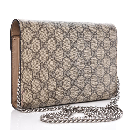 Gucci GG Supreme Monogram Mini Dionysus Chain Wallet Beige Taupe 3 of 9