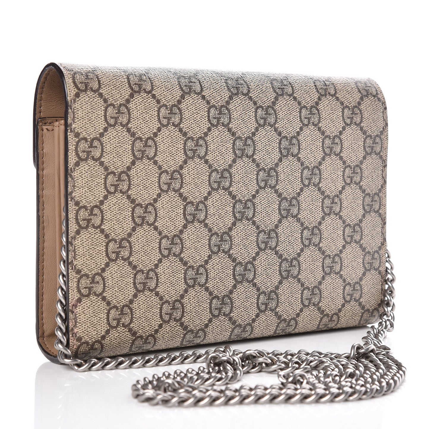 GG Supreme Monogram Mini Dionysus Chain Wallet Beige Taupe
