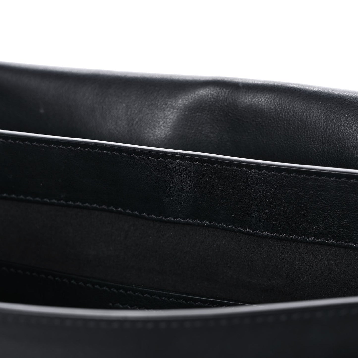 Calfskin Mini Infinity Saddle Bag Black