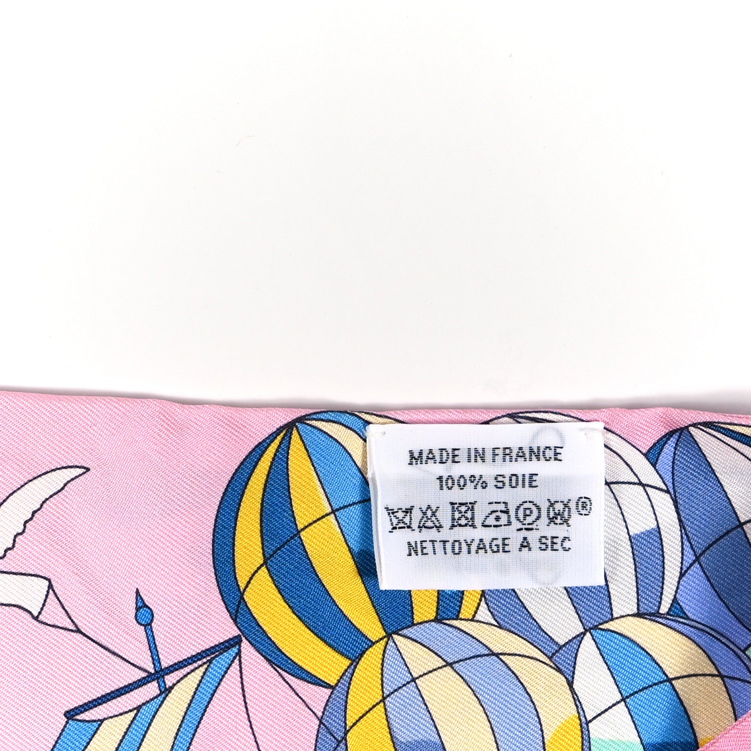 Hermes Silk Les Folies Du Ciel Twilly Rose Bleu Jaune Vif 3 of 4