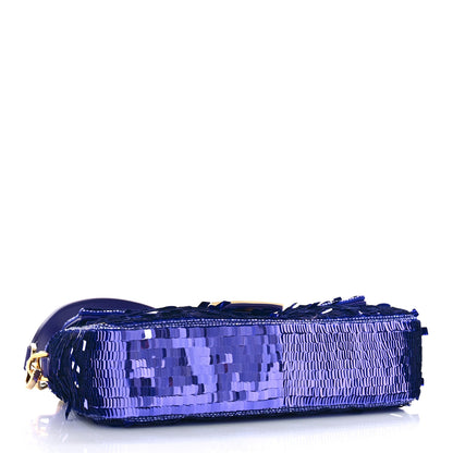 Fendi Sequin Paillettes Vitello Grace Sex and the City Baguette Viola Purple Rain 4 of 8