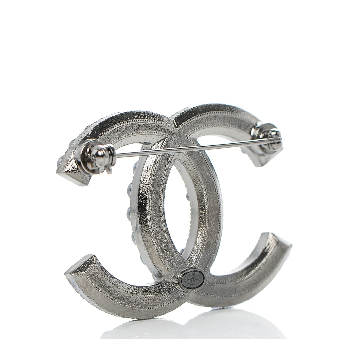 Ruthenium Bead CC Brooch Dark Grey