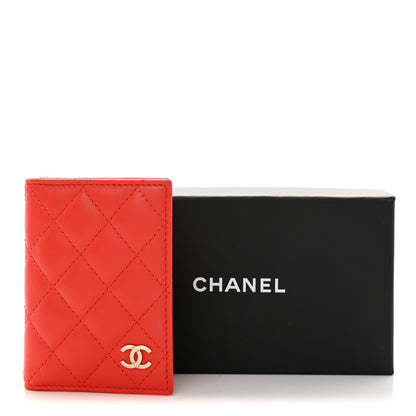 Chanel Lambskin Quilted Card Holder Wallet Red 8 of 8