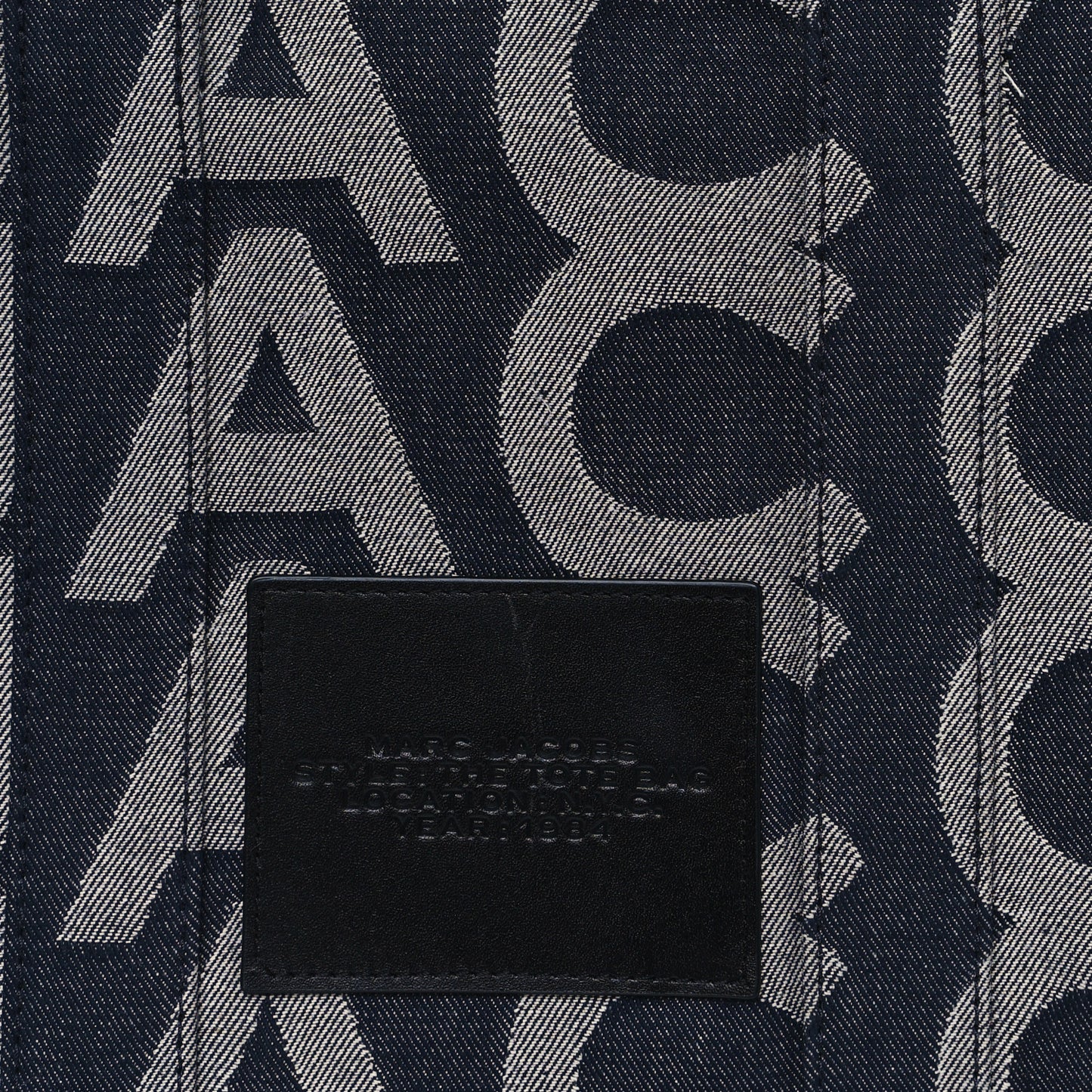 Denim Jacquard Medium The Monogram Tote Bag Denim Blue