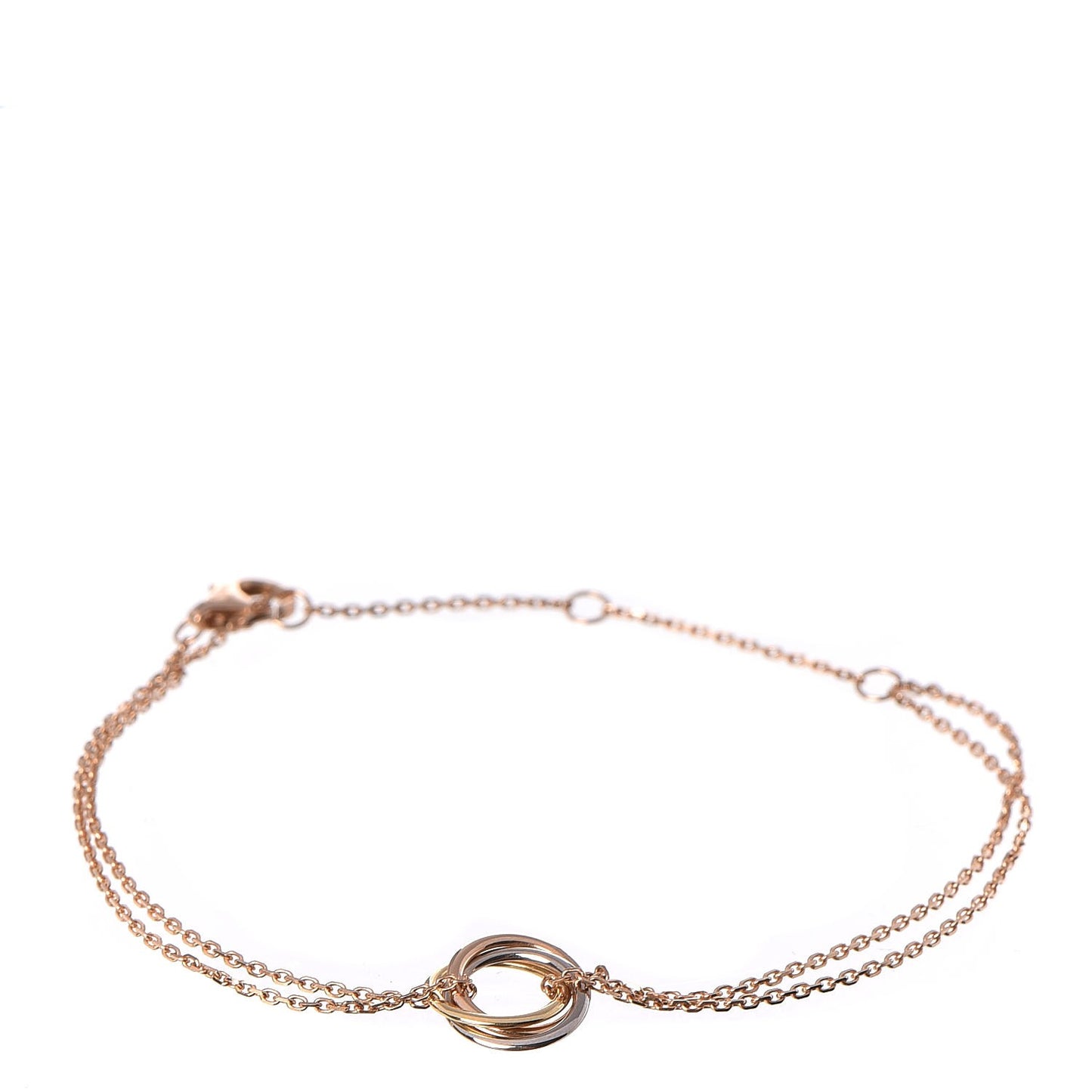 18K Pink Yellow White Gold Trinity Bracelet