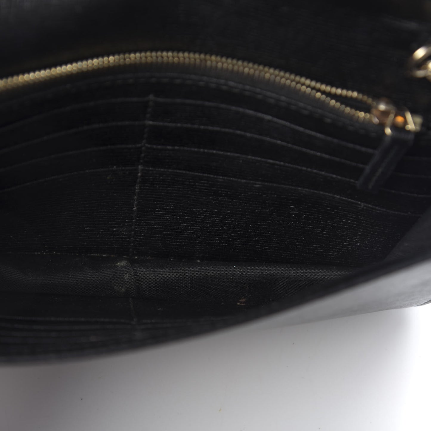 Textured Calfskin Medium Betty Chain Wallet Black
