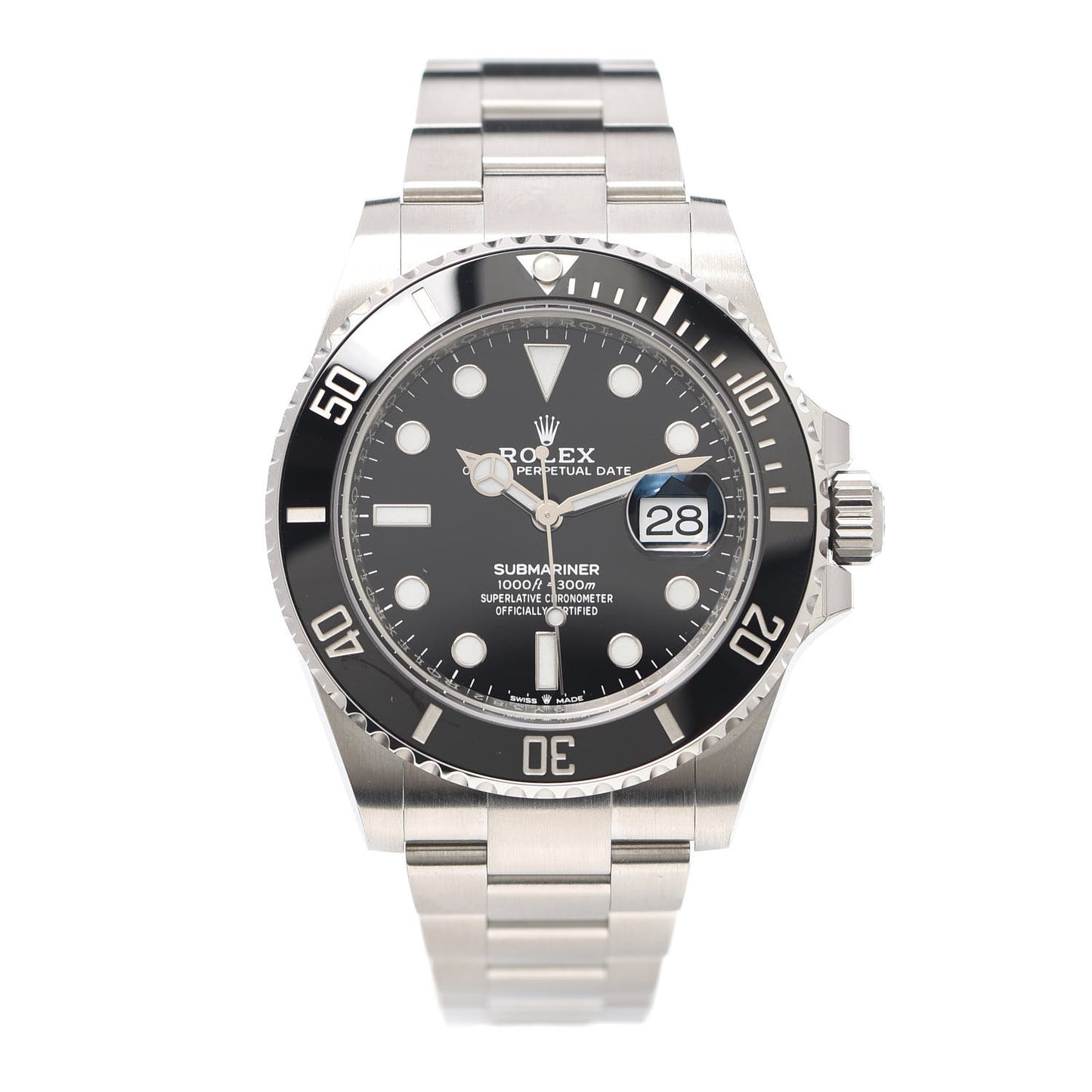 Stainless Steel 41mm Oyster Perpetual Submariner Date Watch Black 126610LN