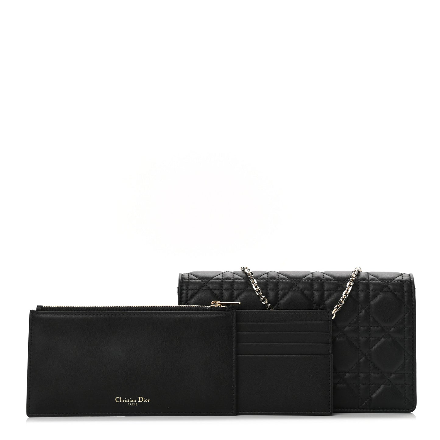 Lambskin Cannage Lady Dior Pouch Black