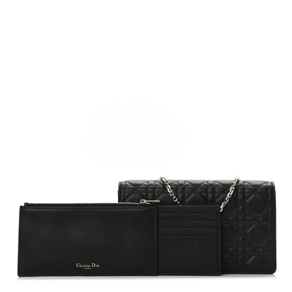 Christian Dior Lambskin Cannage Lady Dior Pouch Black 1 of 11