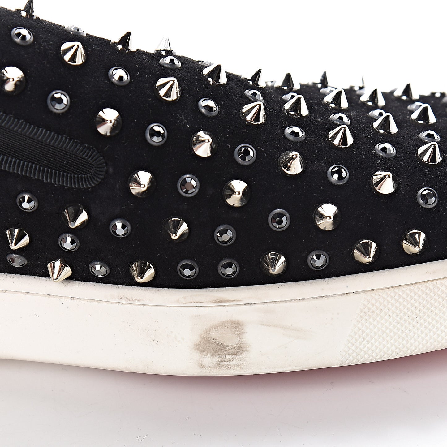 Veau Velours Studded Womens Slip On Sneakers 40.5 Black