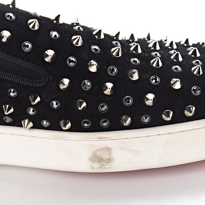 Christian Louboutin Veau Velours Studded Womens Slip On Sneakers 40.5 Black 17 of 18