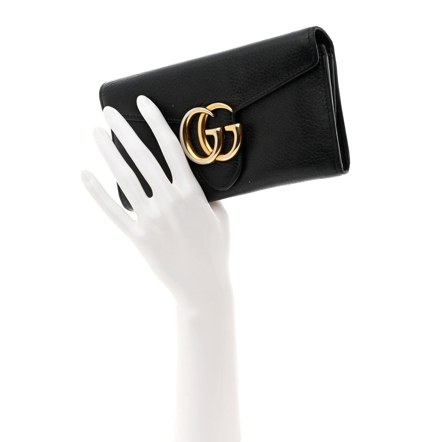 Gucci Cellarius Calfskin GG Marmont Continental Wallet Black 2 of 10