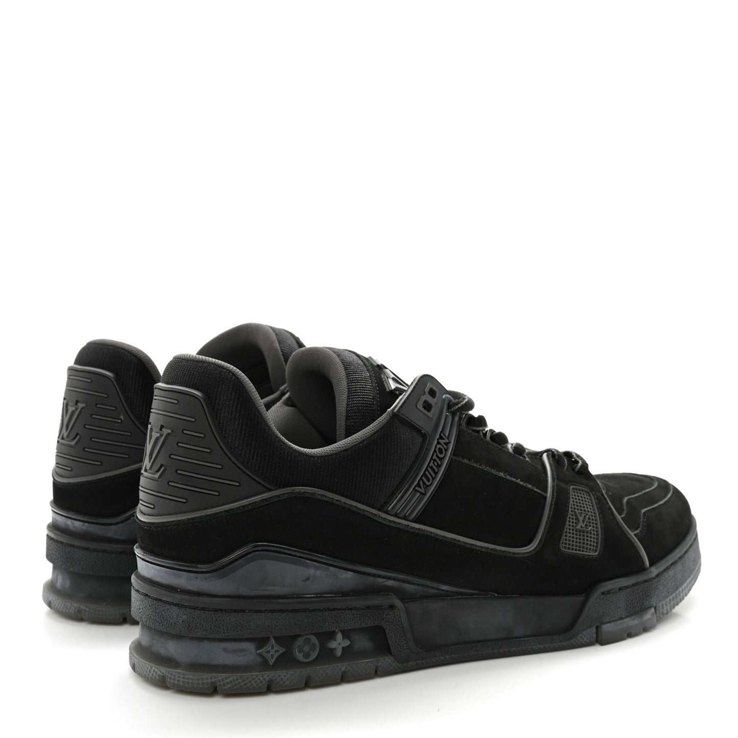 Calfskin Suede Mens LV Trainer Sneakers 9.5 Black