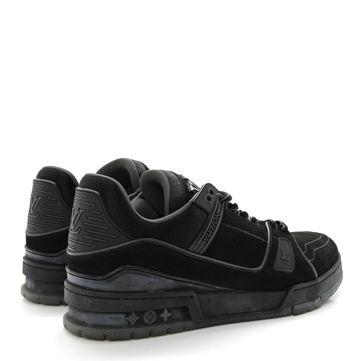 Louis Vuitton Calfskin Suede Mens LV Trainer Sneakers 9.5 Black 4 of 10