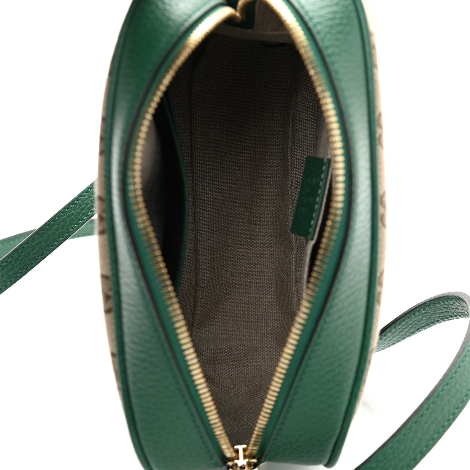 Gucci Monogram Dollar Calfskin Mini Bree Messenger Bag Beige Ebony Emerald 5 of 10