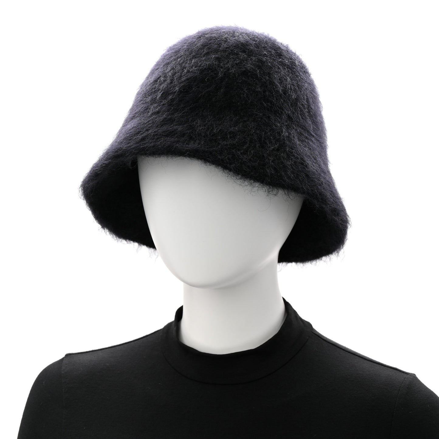 Mohair Wool LV Fluffy Hat Black