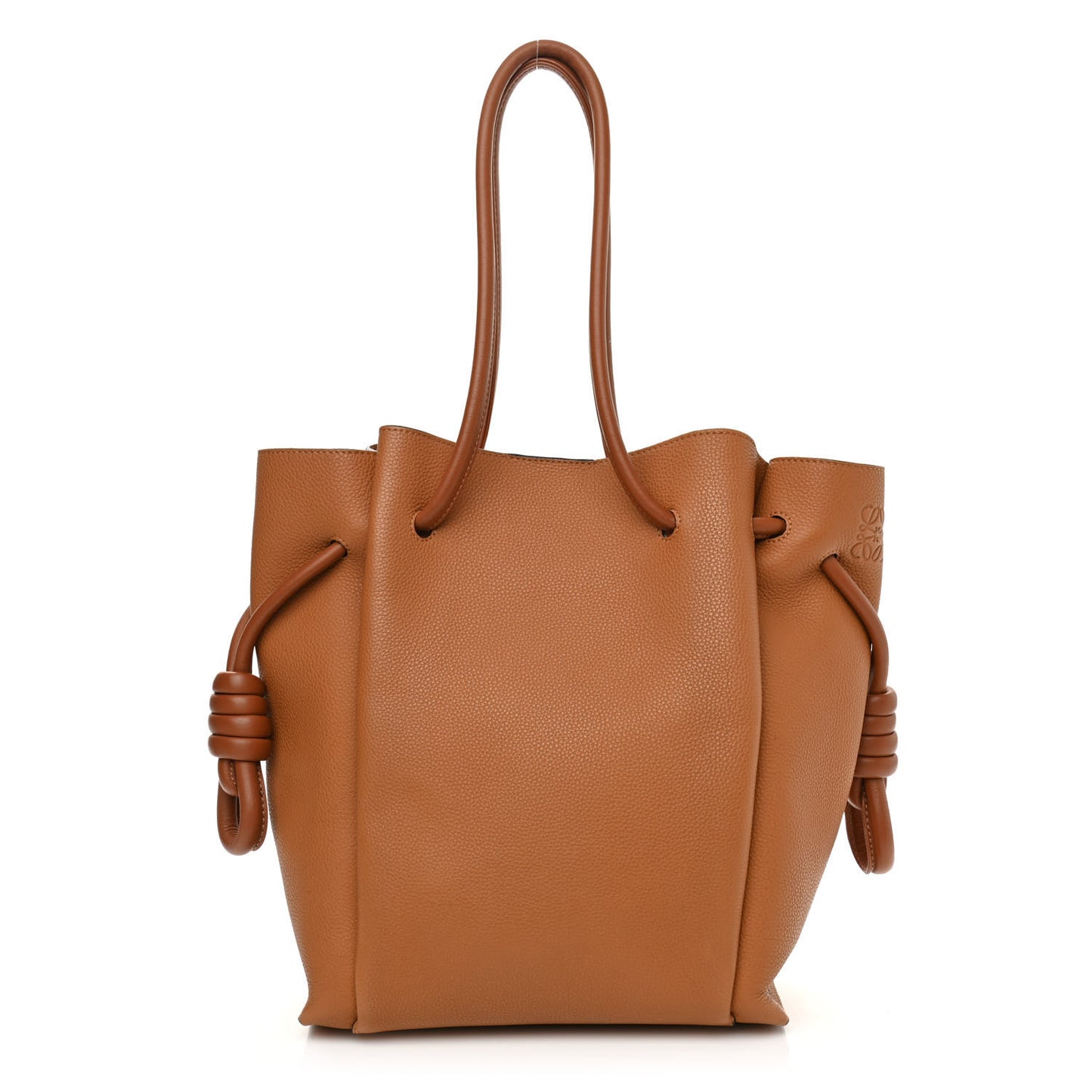 Calfskin Small Flamenco Knot Bag Caramel