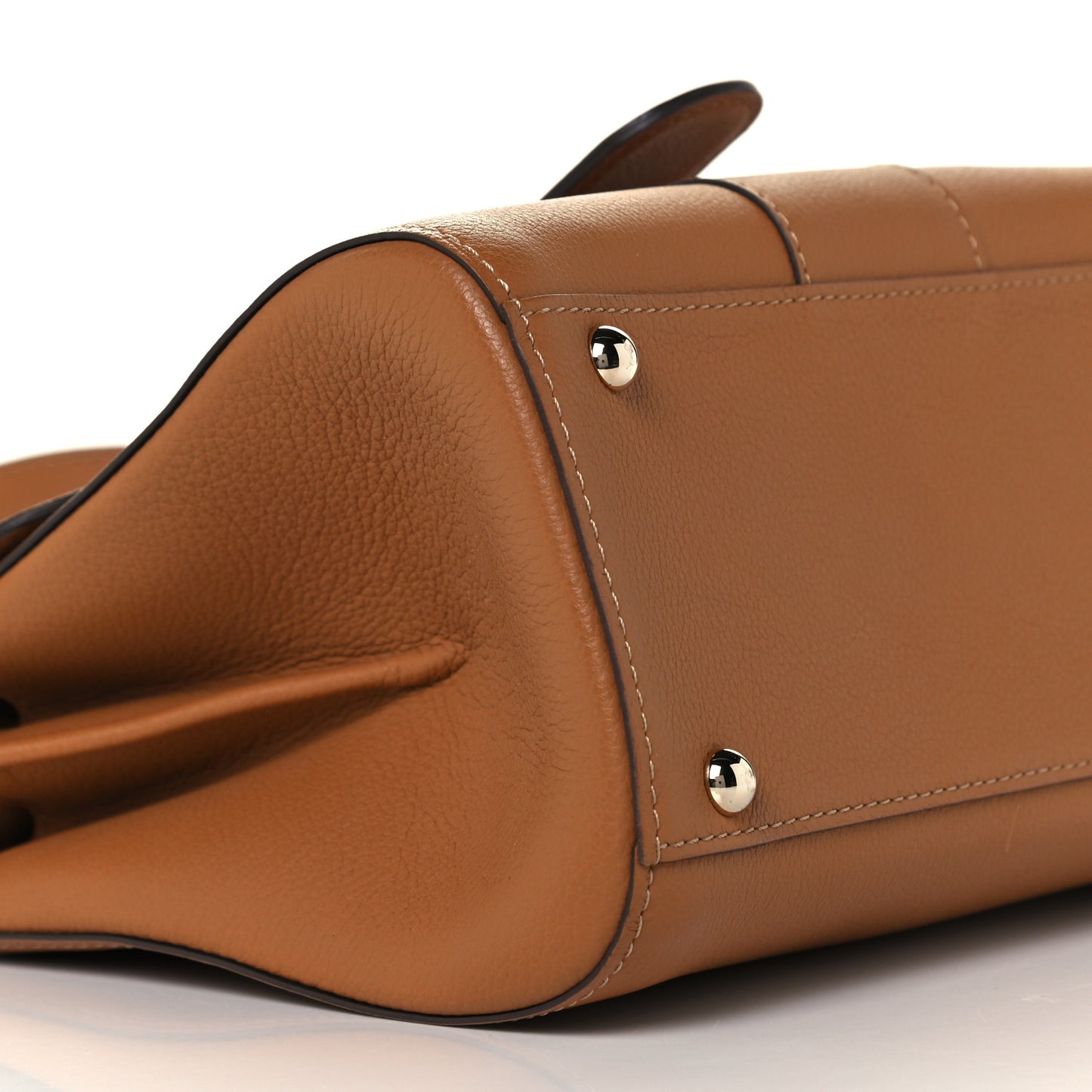 Grained Calfskin Mini Brillant Satchel Natural