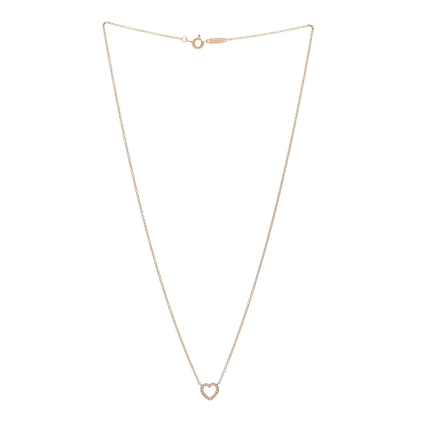 18K Yellow Gold Diamond Metro Heart Pendant Necklace