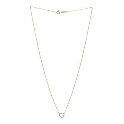 Tiffany 18K Yellow Gold Diamond Metro Heart Pendant Necklace 3 of 6