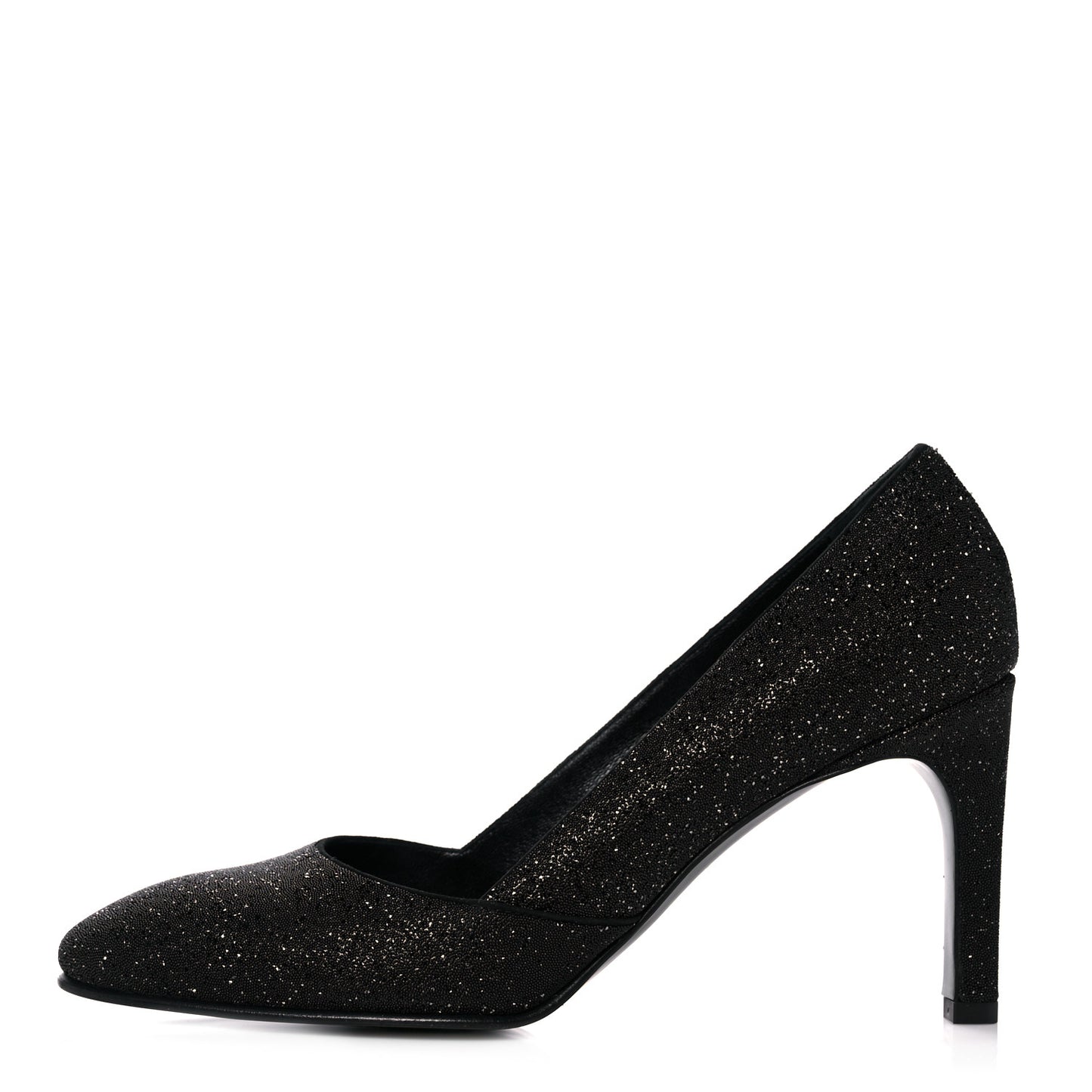 Suede Goatskin Crystal Powder Pumps 38.5 Black